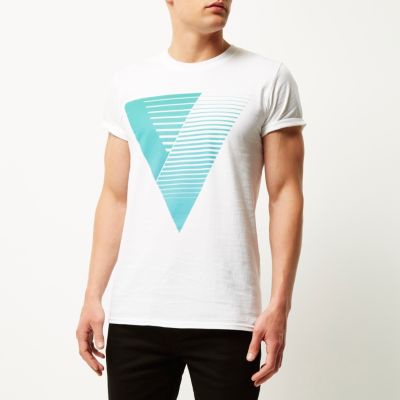 Blue triangle print t-shirt